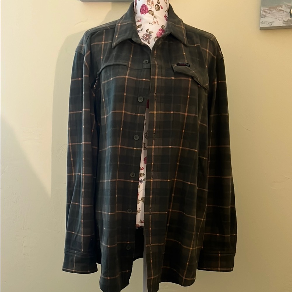 Wrangler Green and Brown Lightweight Shirt Jacket